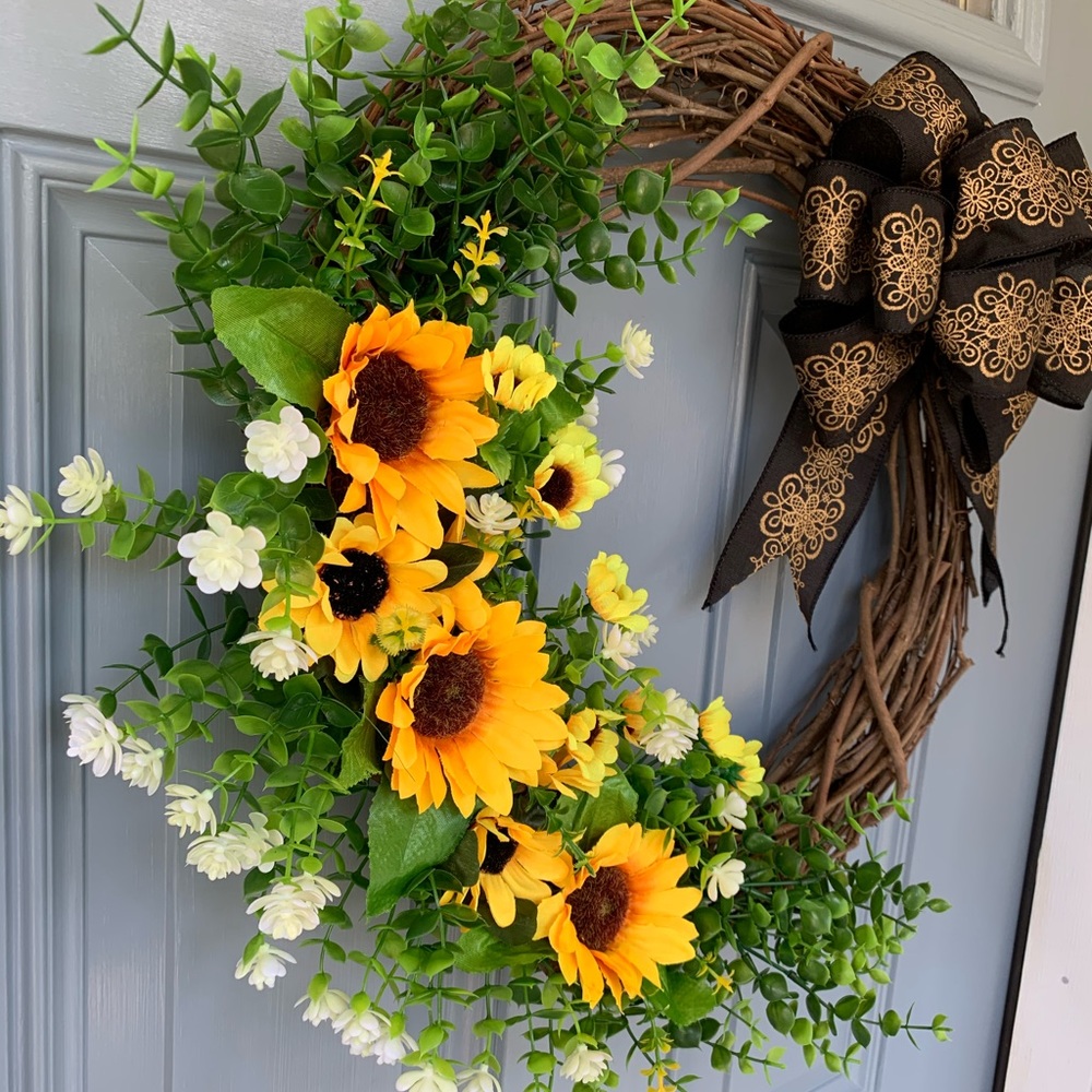 Sunflower Grapevine Wreath